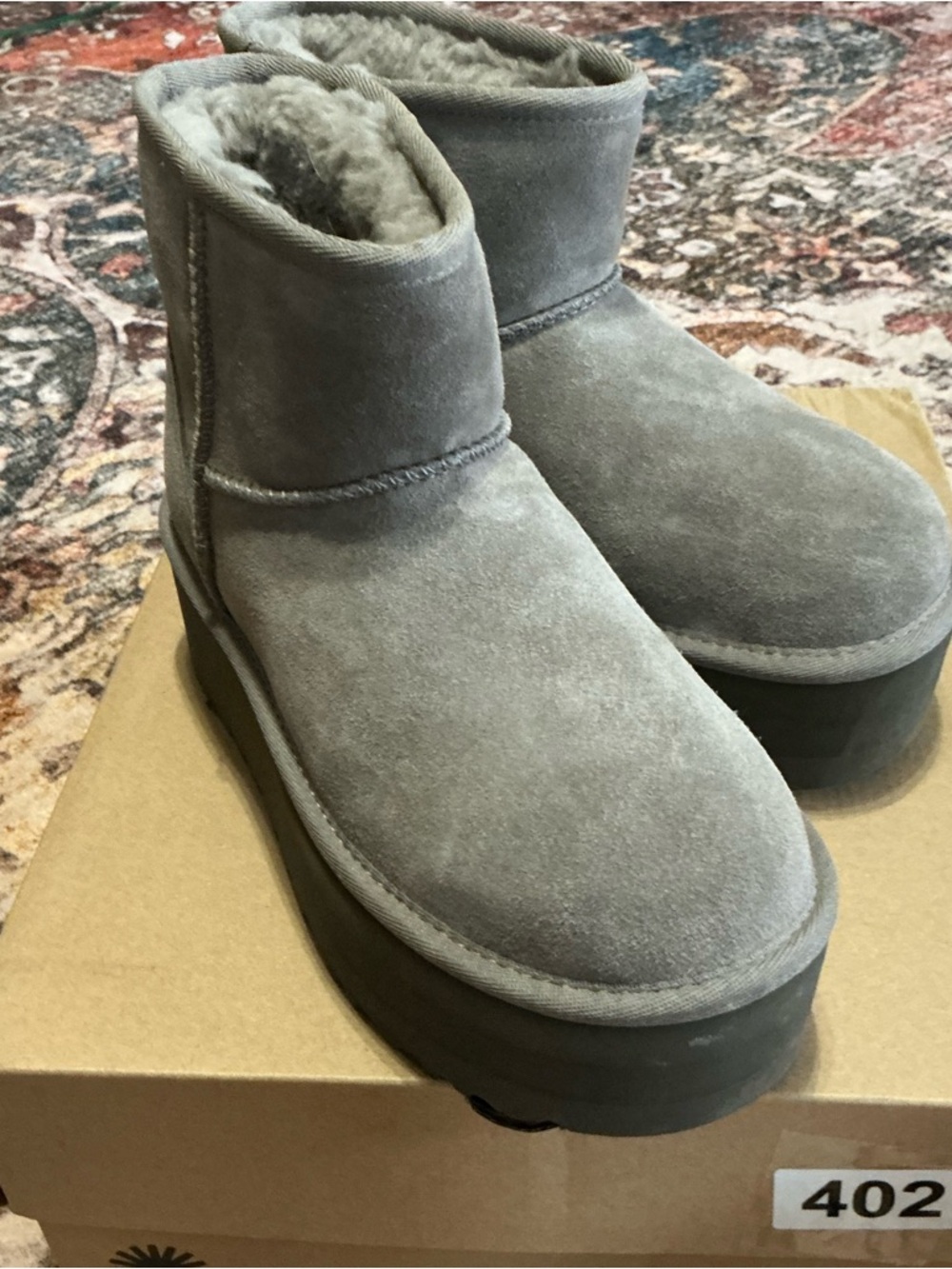 UGG Mini Platform Ankle Boots in Charcoal Gray